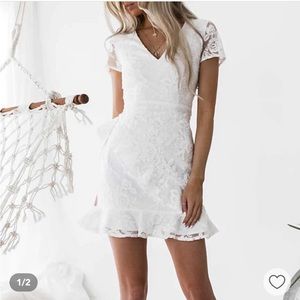 Blue Lace Mini Dress